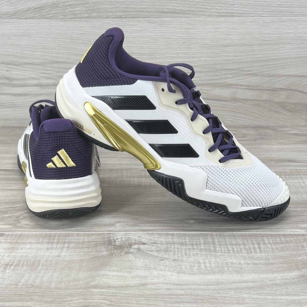 adidas Barricade 13 Tennis  Mens White Sneakers Athletic Shoes JR1499 Sz 11.5